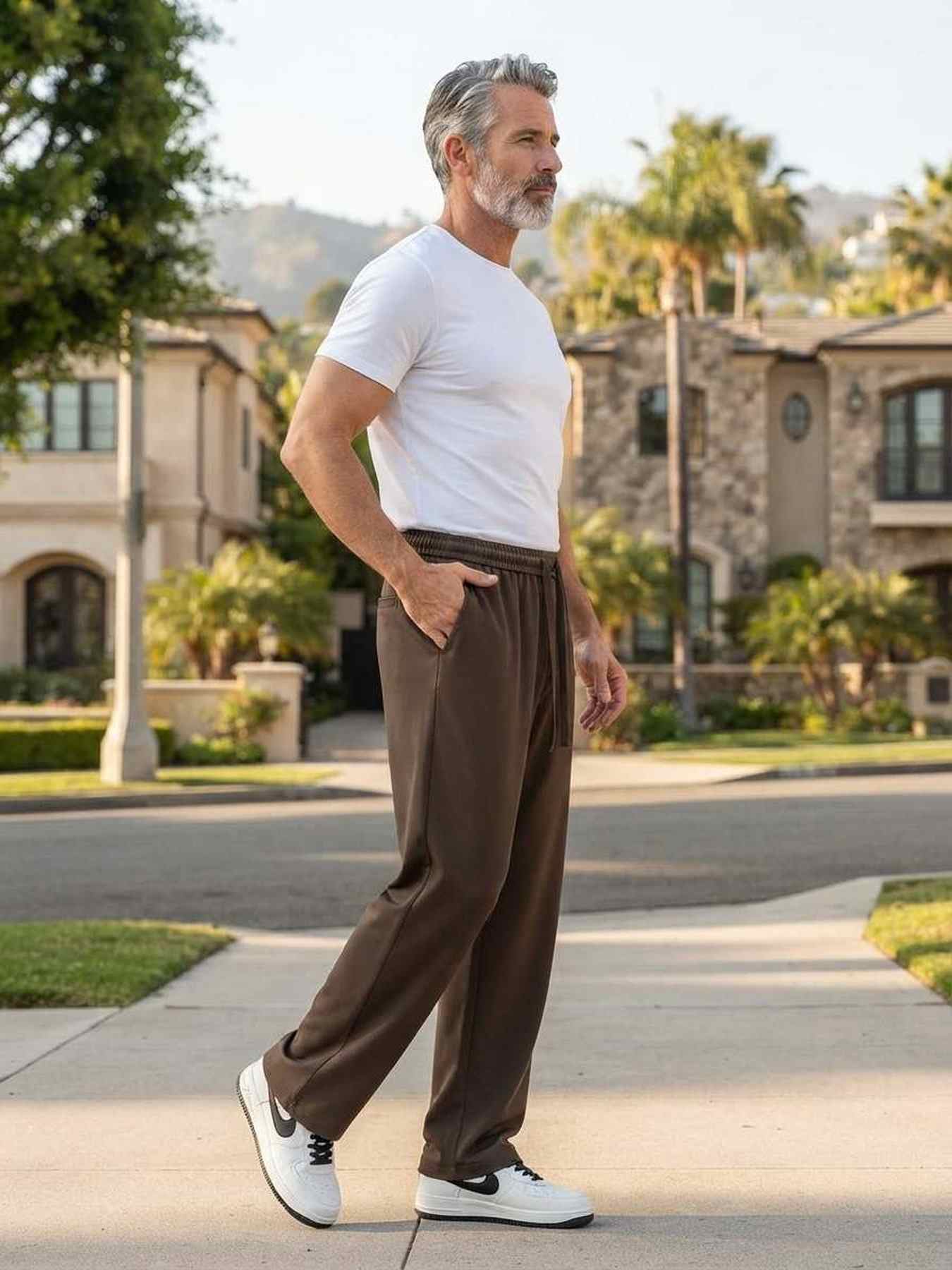 Pantalon casual tendance homme, long, droit, velours côtelé, ajusté, infroissable