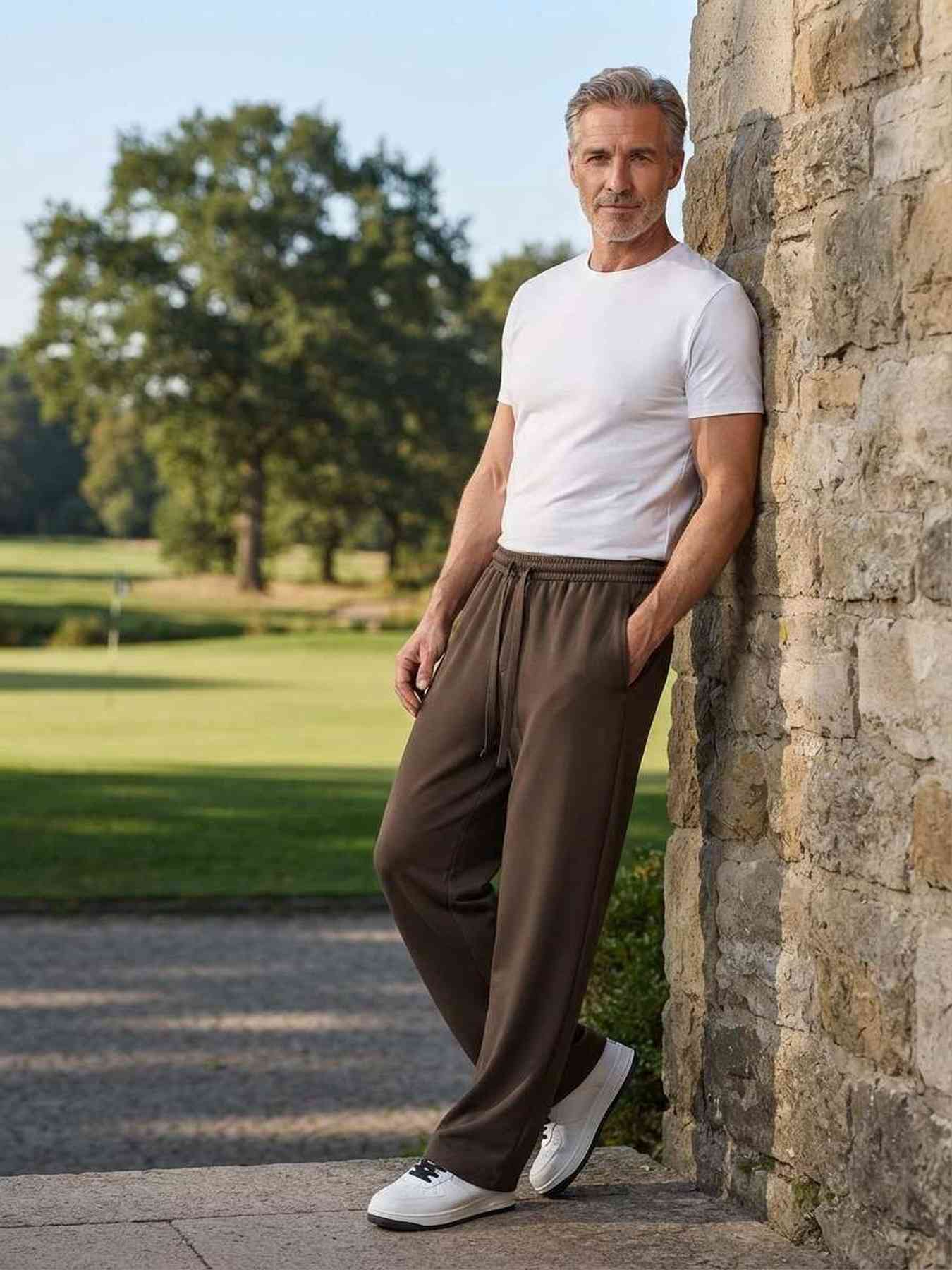 Pantalon casual homme décontracté en velours côtelé ajusté antirides
