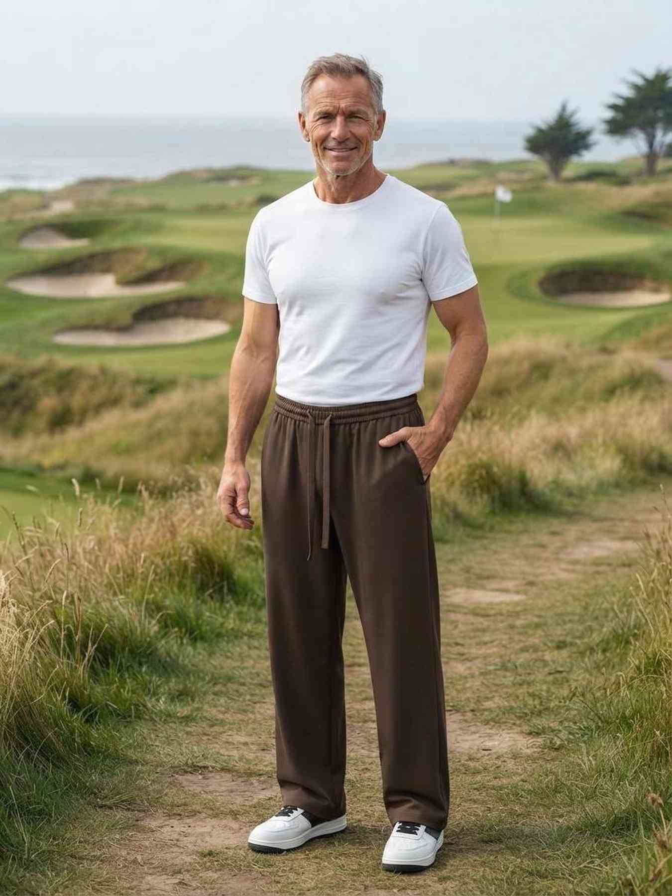 Pantalon casual homme décontracté en velours côtelé ajusté antirides