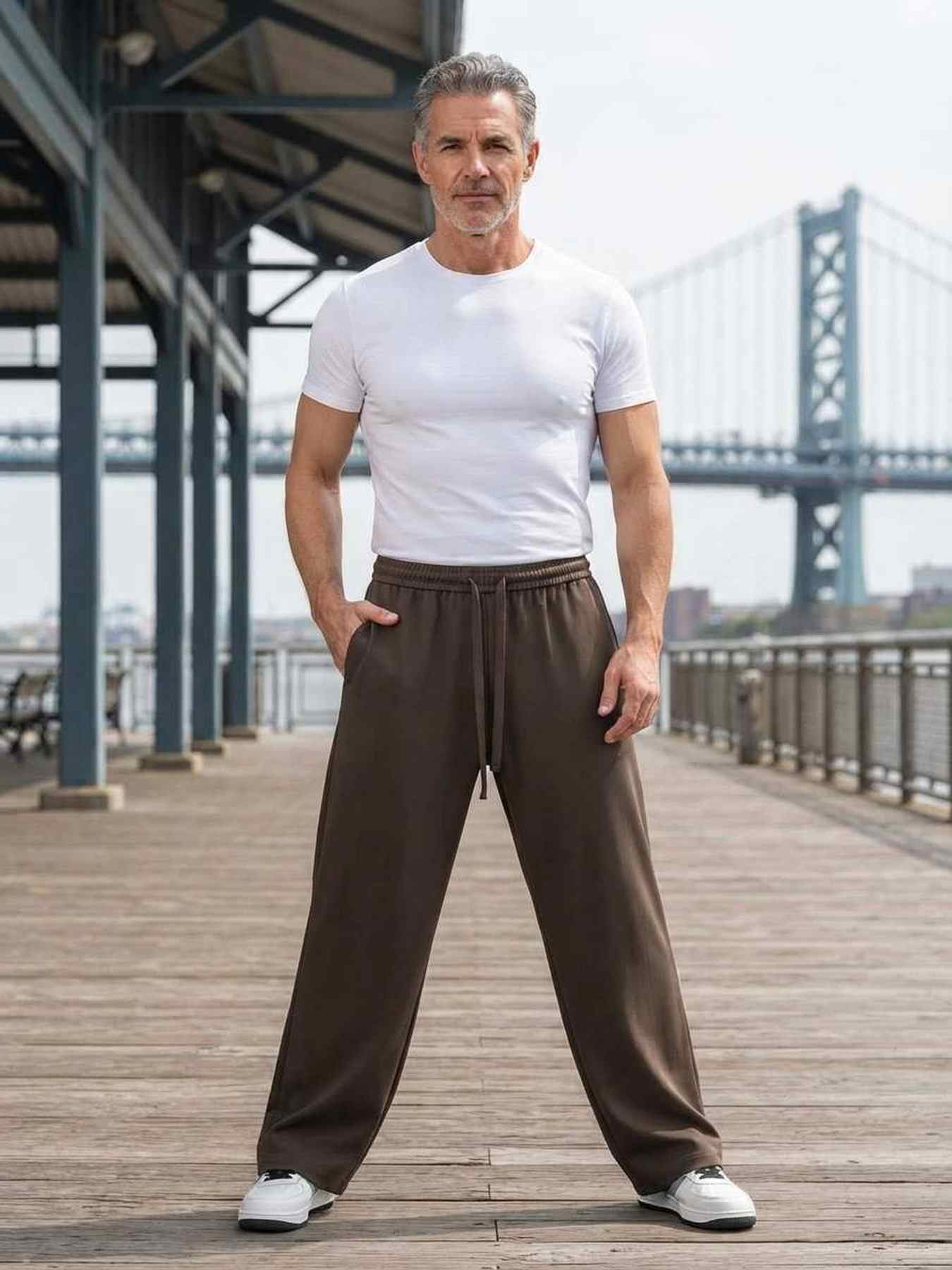Pantalon casual tendance homme, long, droit, velours côtelé, ajusté, infroissable