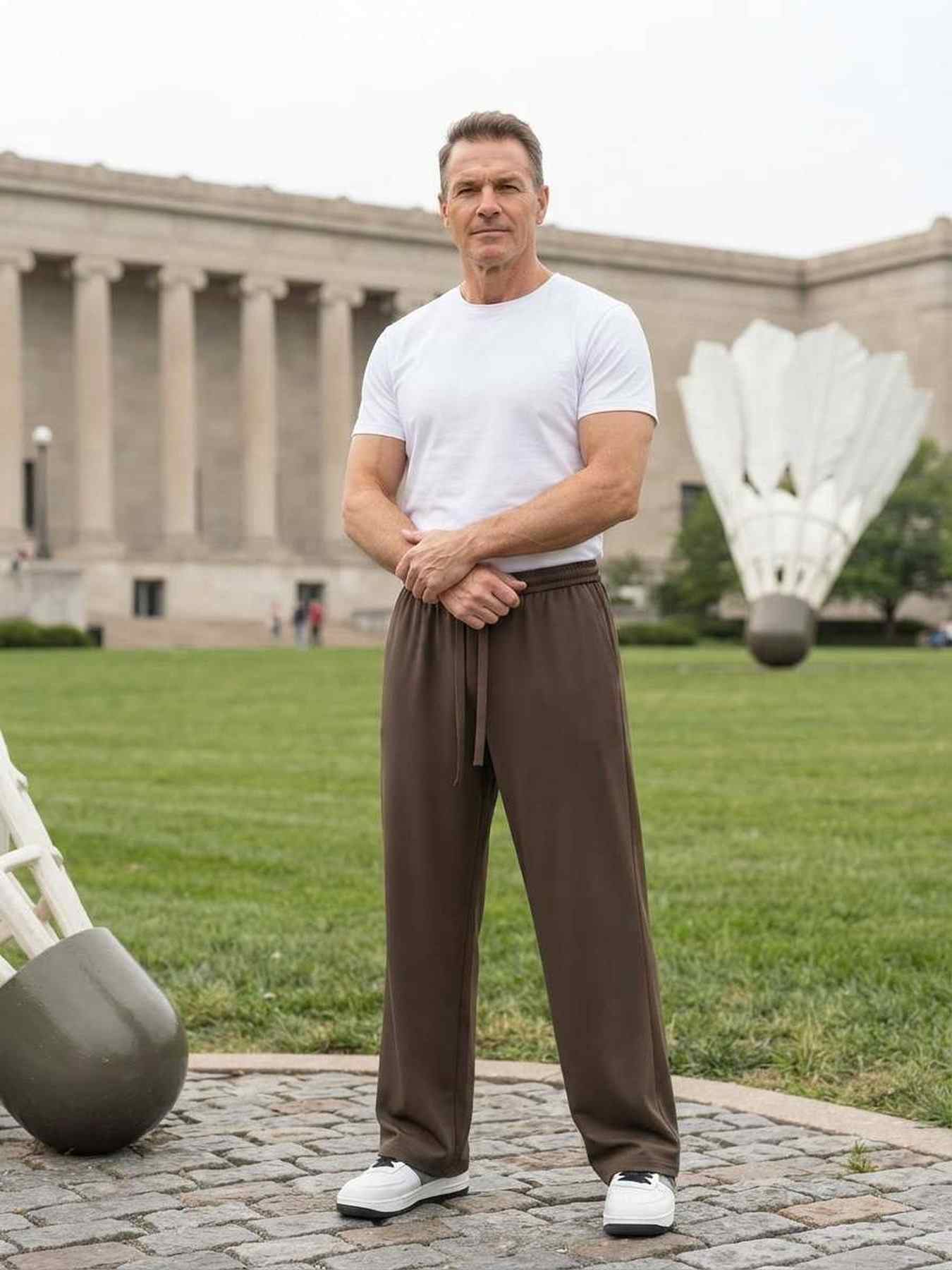 Pantalon décontracté homme, coupe droite