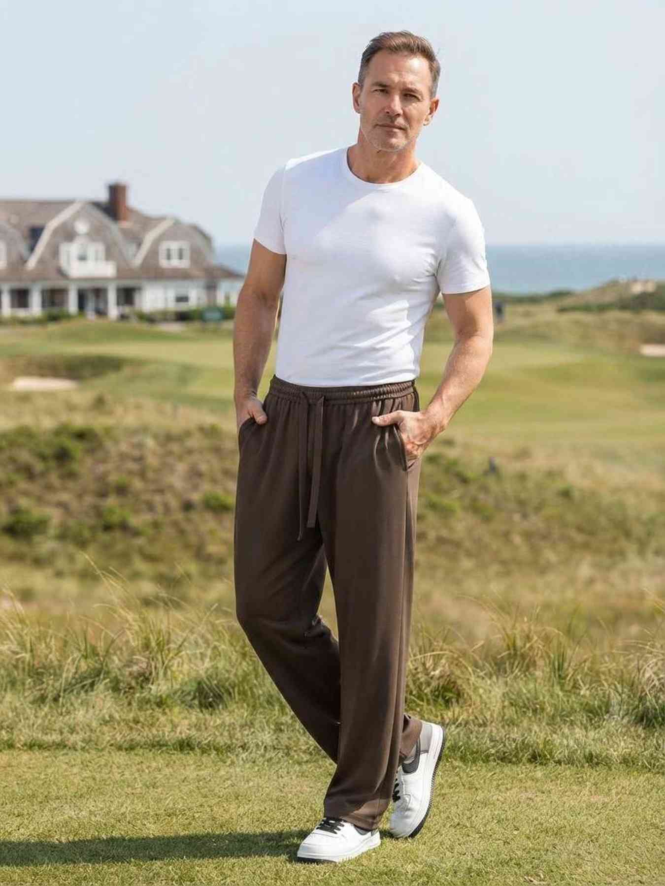Pantalon casual homme tendance coton
