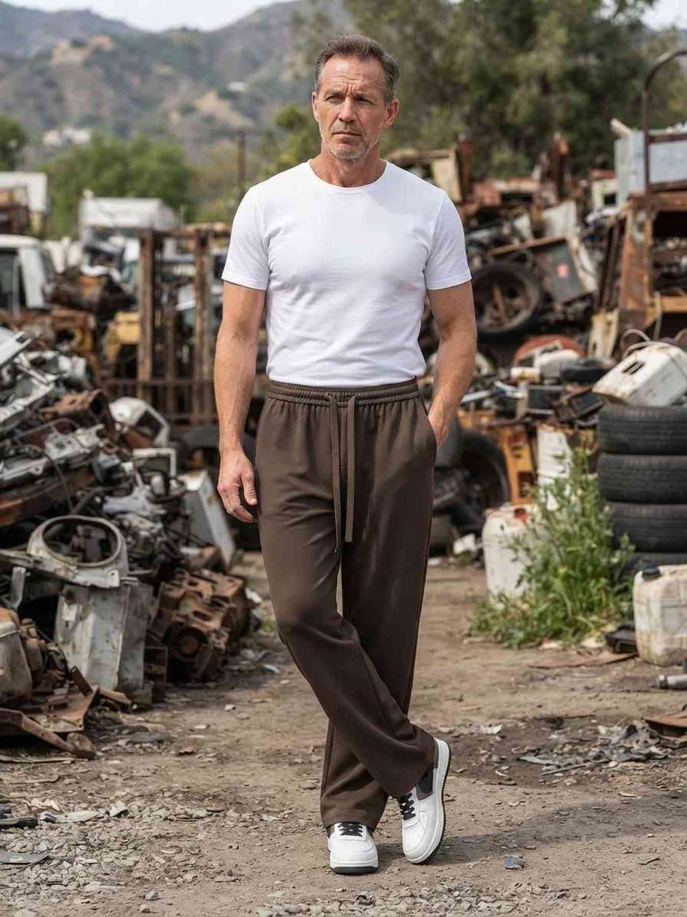 Pantalon casual homme tendance ajusté