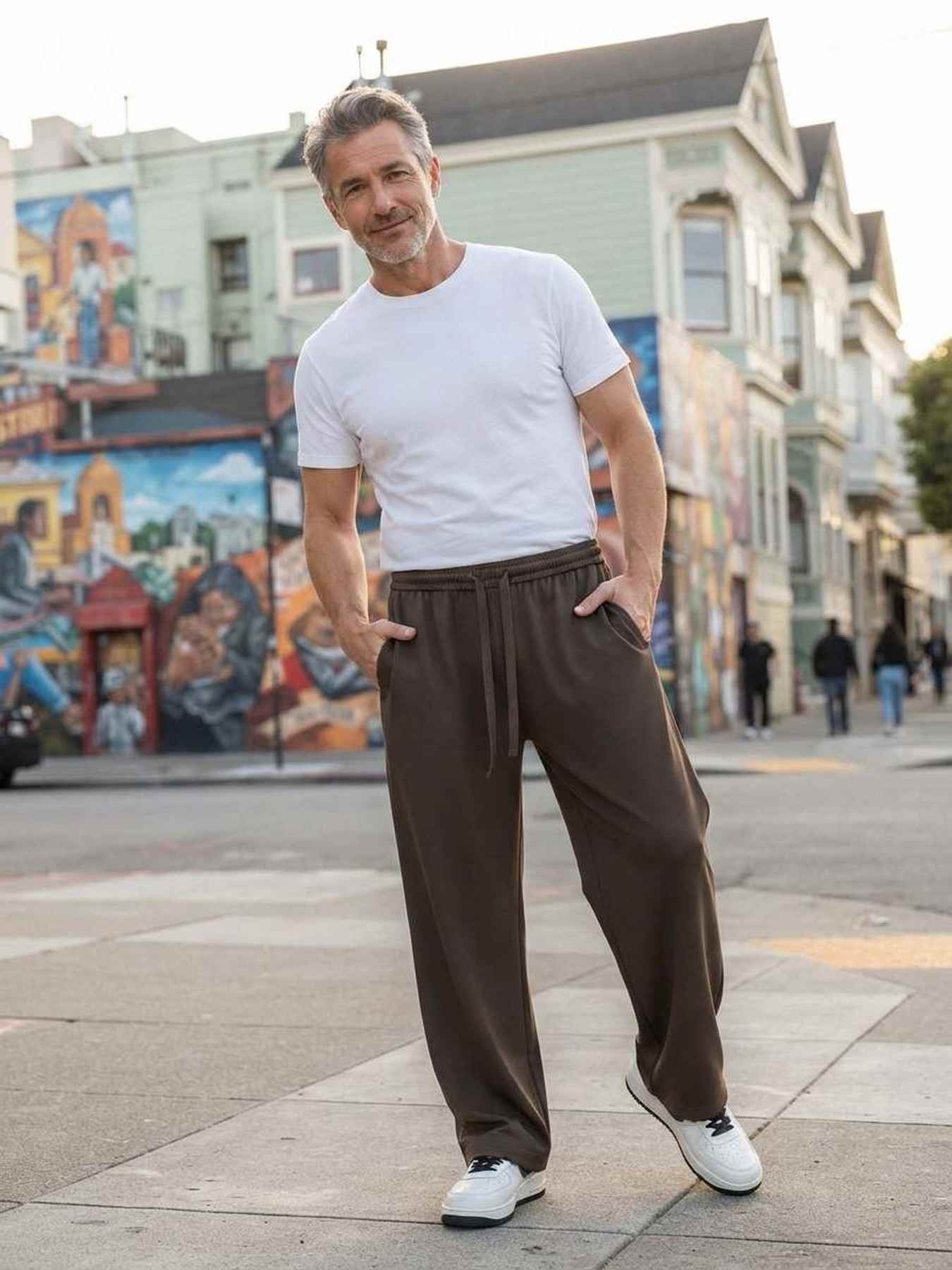 Pantalon décontracté homme, corduroie, coupe droite, anti-froissement