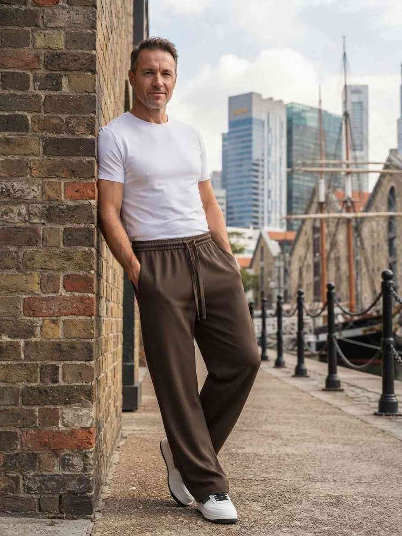 Pantalon casual homme tendance, longueur régulière, coton corduroy