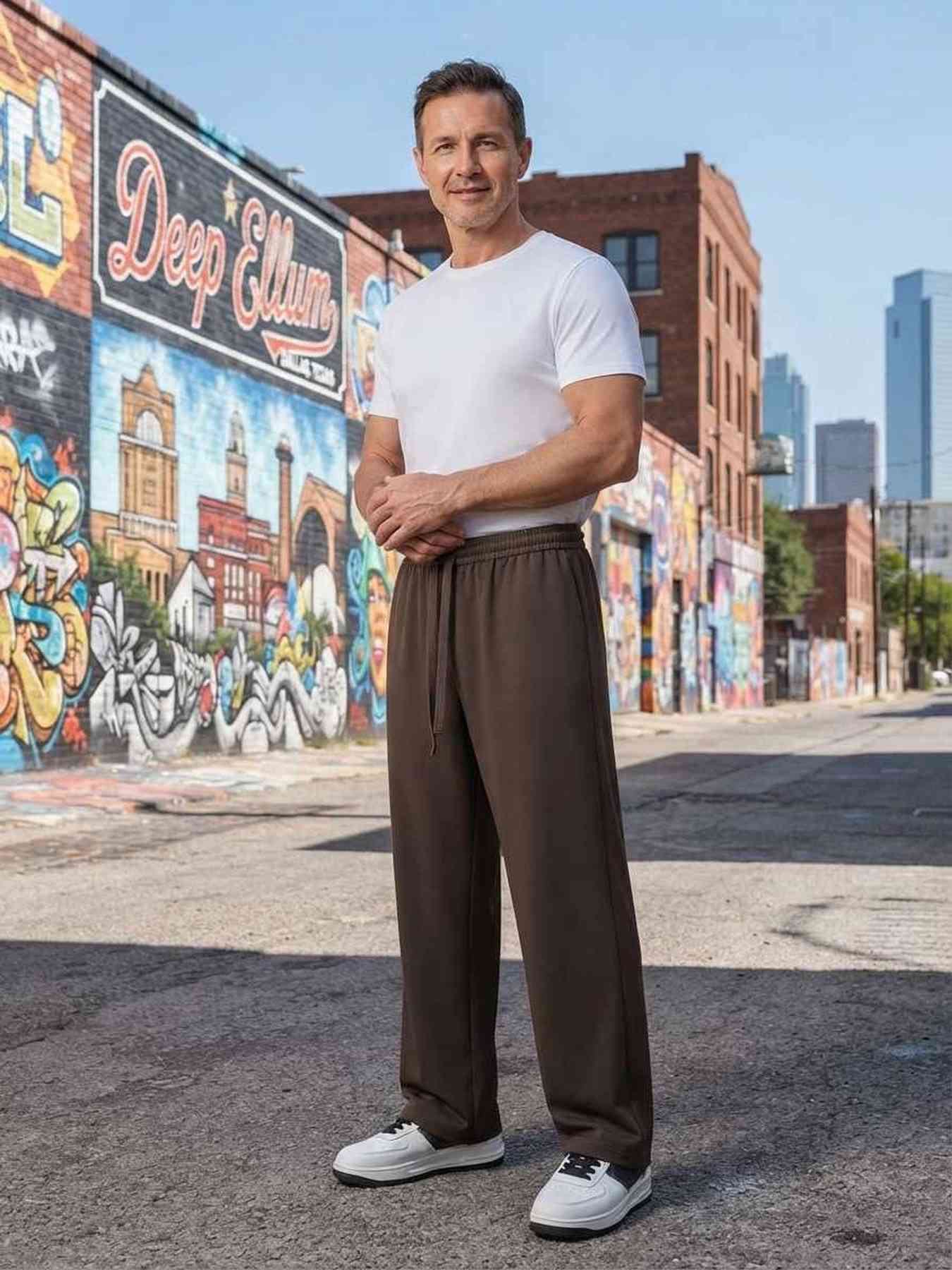 Pantalon casual homme tendance ajusté