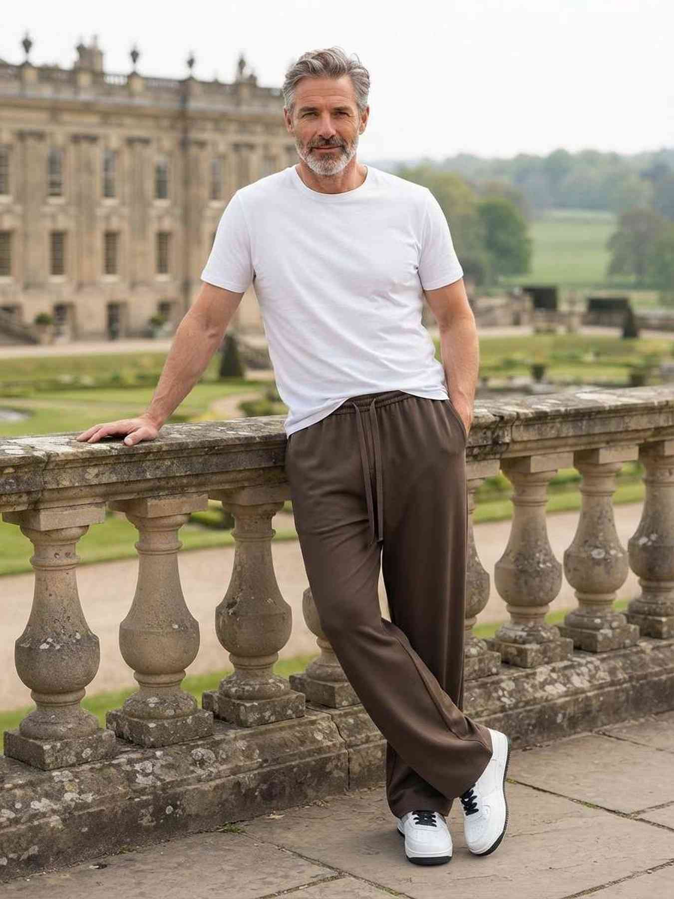 Pantalon casual homme tendance ajusté