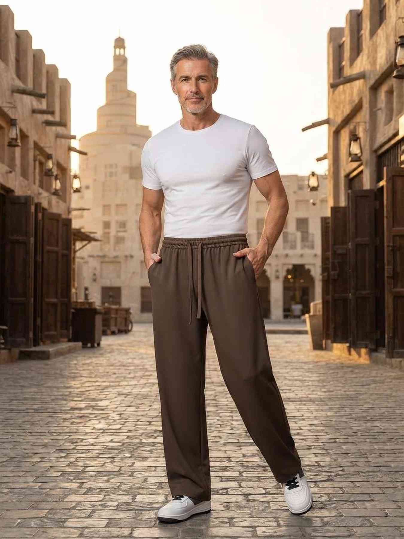 Pantalon casual tendance homme, long, droit, velours côtelé, ajusté, infroissable