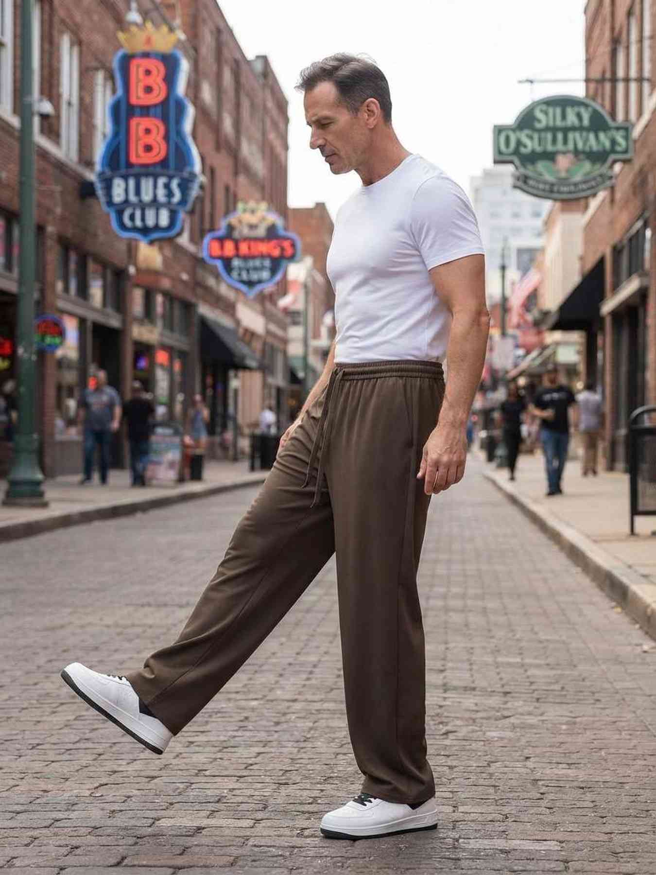 Pantalon casual tendance homme, long, droit, velours côtelé, ajusté, infroissable
