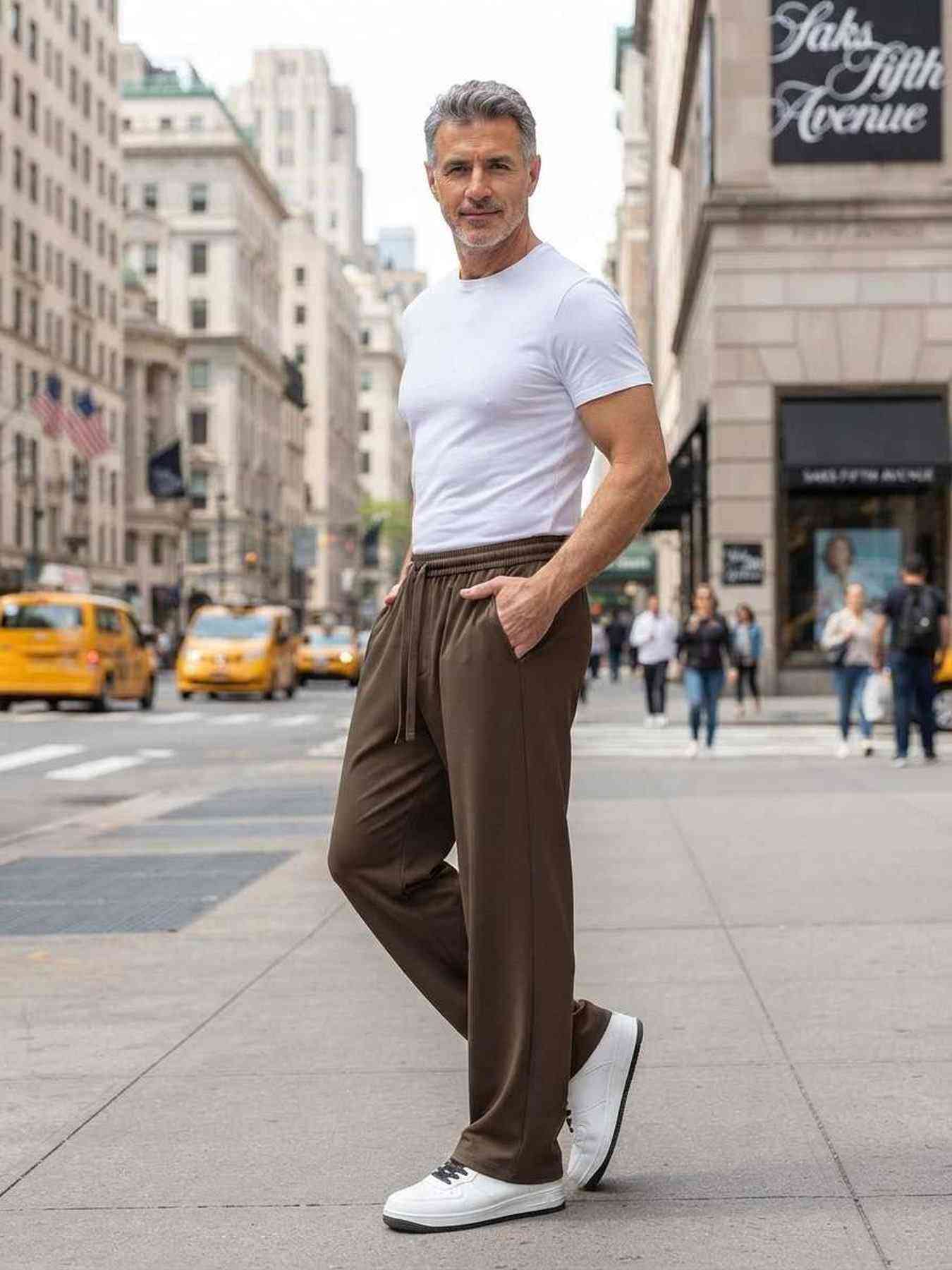 Pantalon casual homme tendance coton