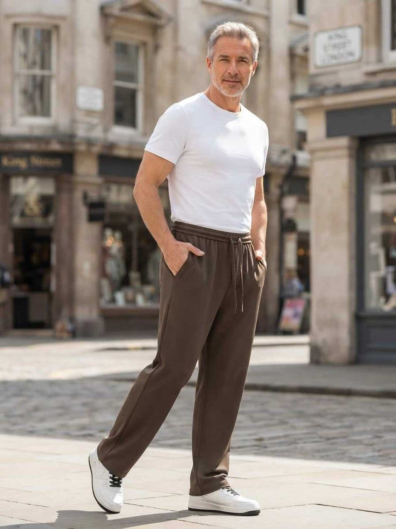 Pantalon casual tendance homme, long, droit, velours côtelé, ajusté, infroissable