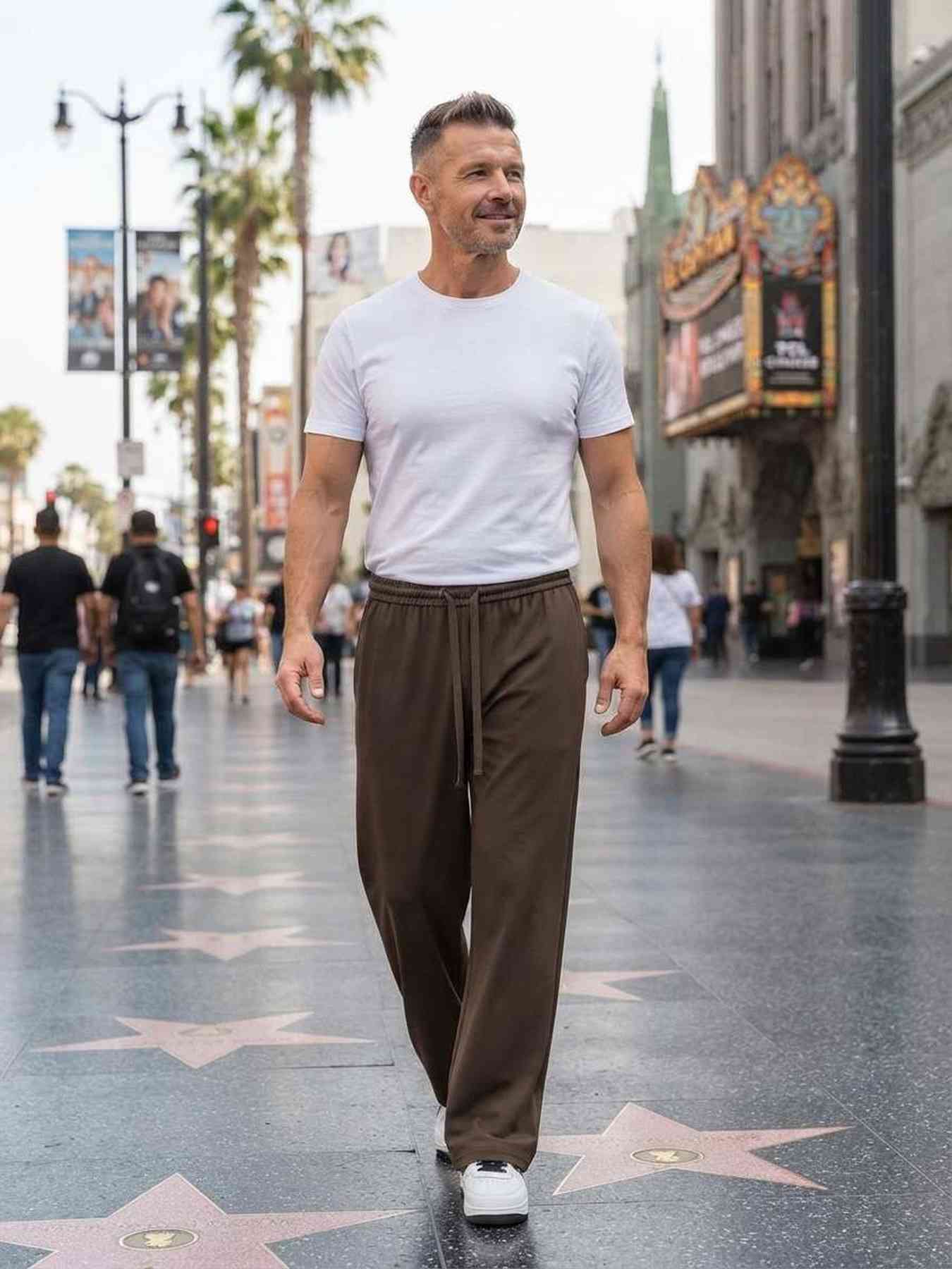 Pantalon casual homme tendance coton ajusté