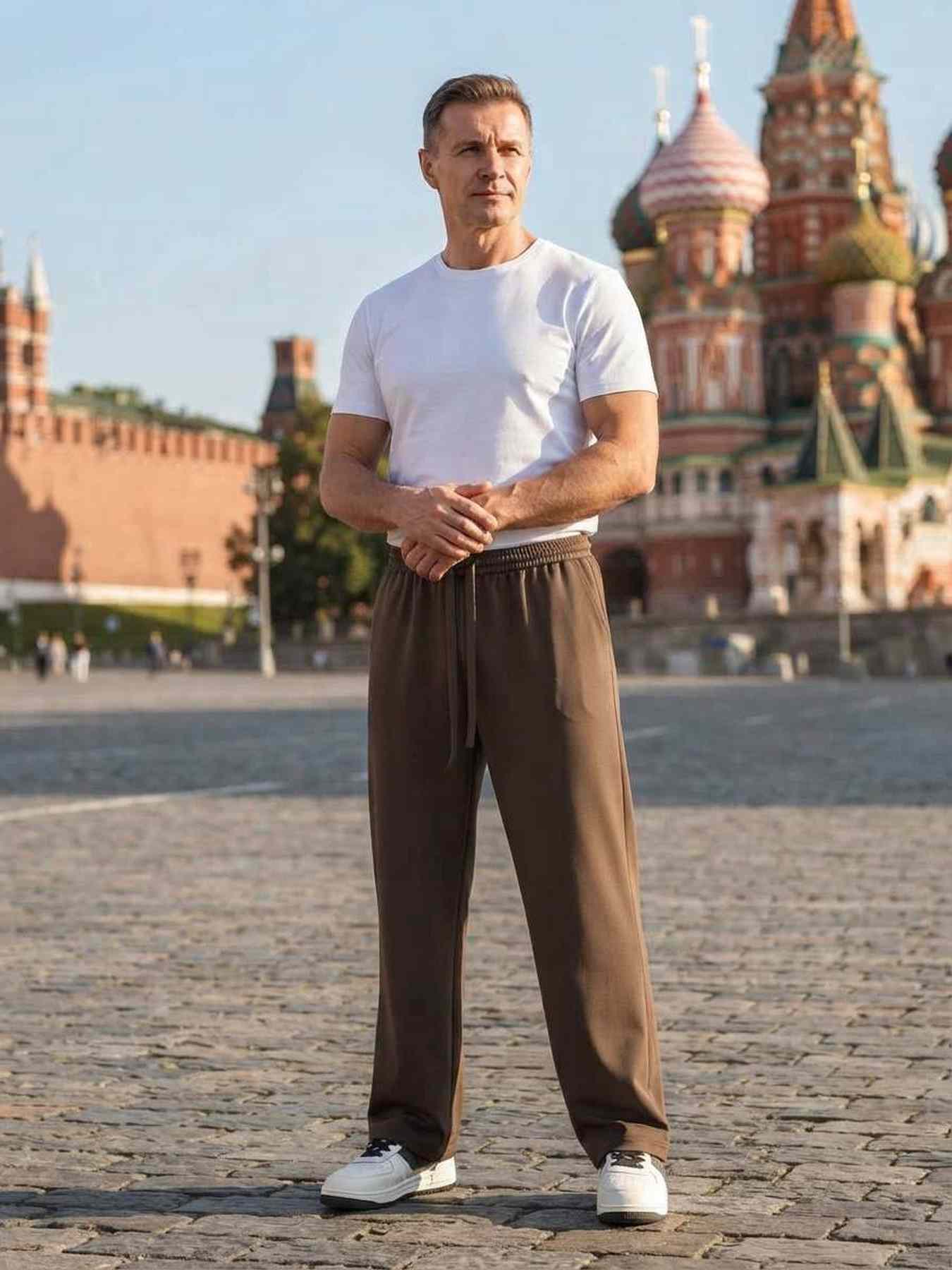 Pantalon casual homme tendance ajusté
