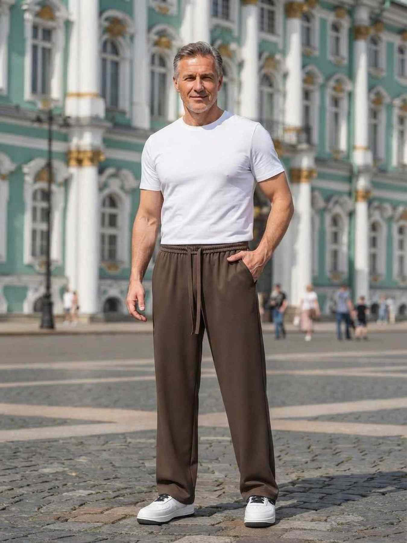 Pantalon décontracté homme, corduroie, coupe droite, anti-froissement