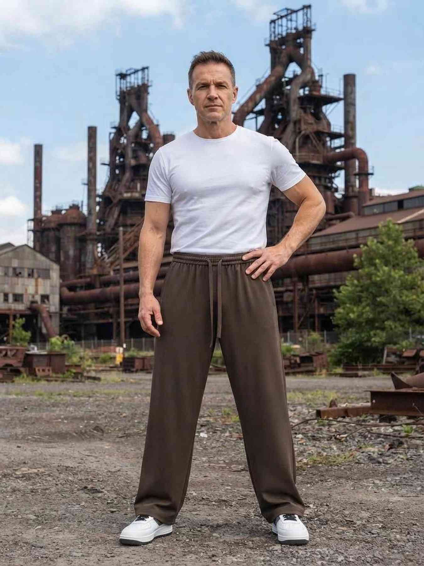 Pantalon casual homme en velours côtelé, coupe droite, anti-froissement