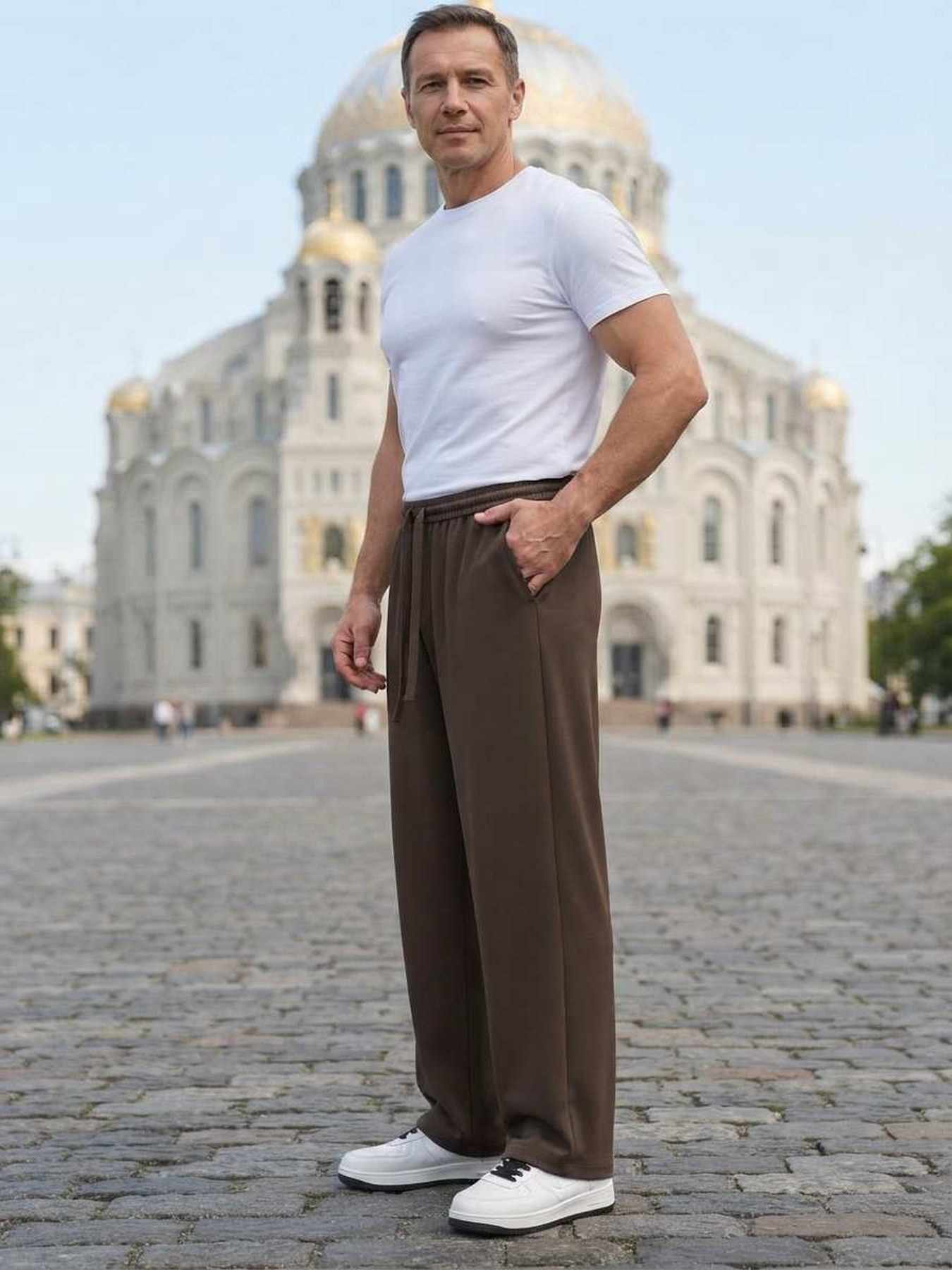 Pantalon casual tendance homme, coupe droite, corduroy, antirides, 9 po
