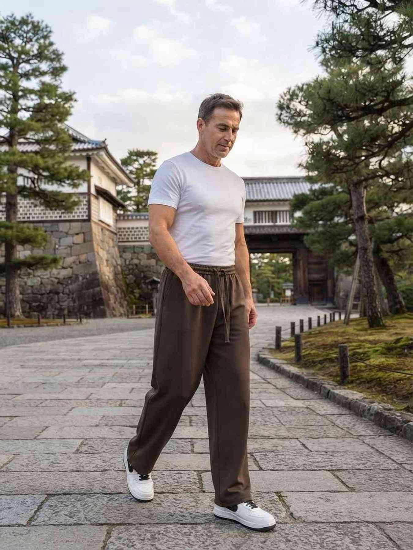 Pantalon casual homme décontracté en velours côtelé ajusté antirides