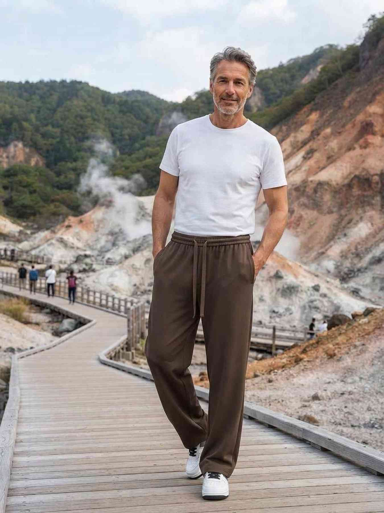 Pantalon décontracté homme, coupe droite