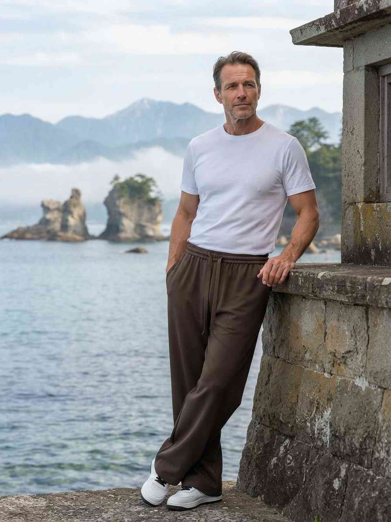 Pantalon casual homme tendance, longueur régulière, coton corduroy