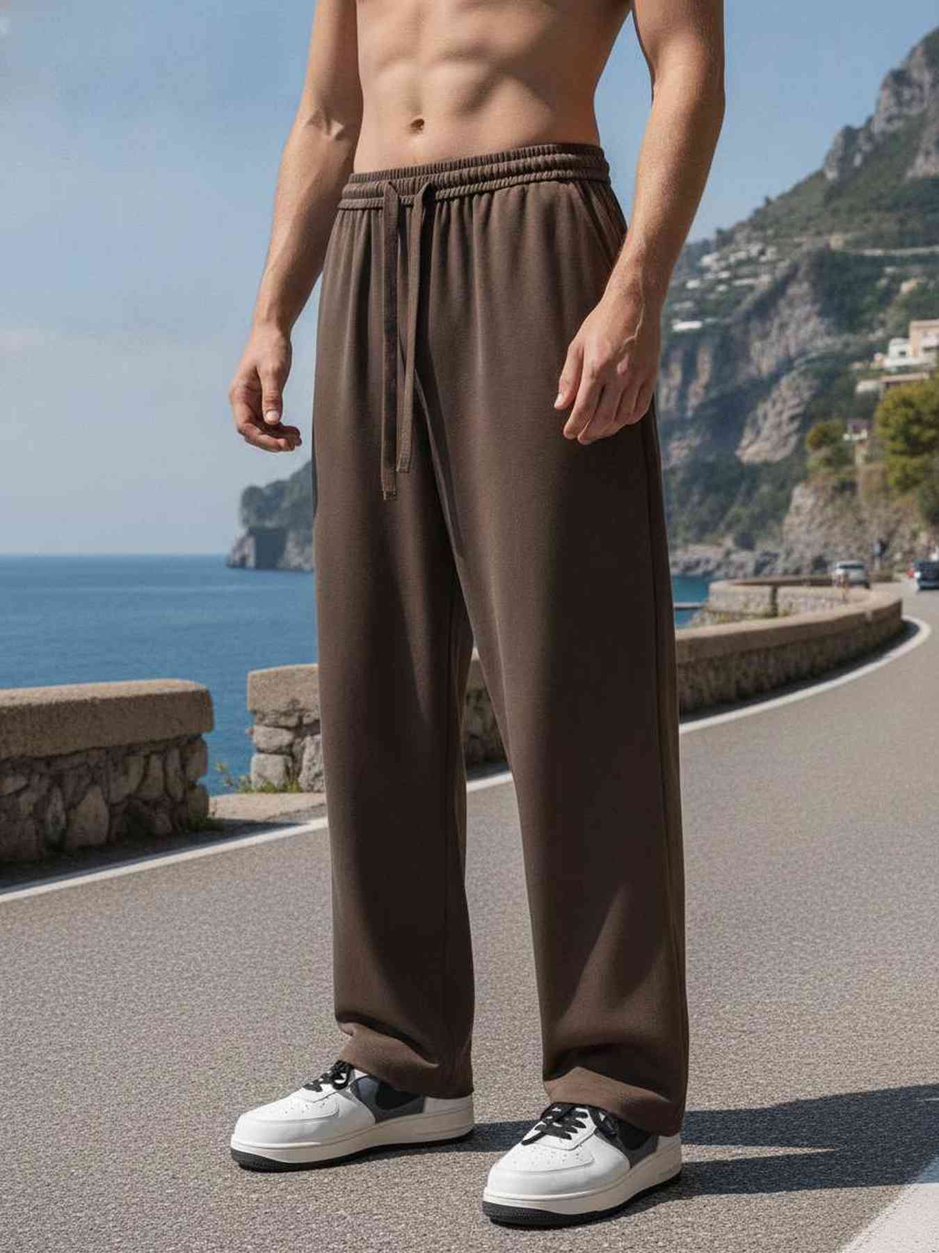 Pantalon casual homme tendance coton