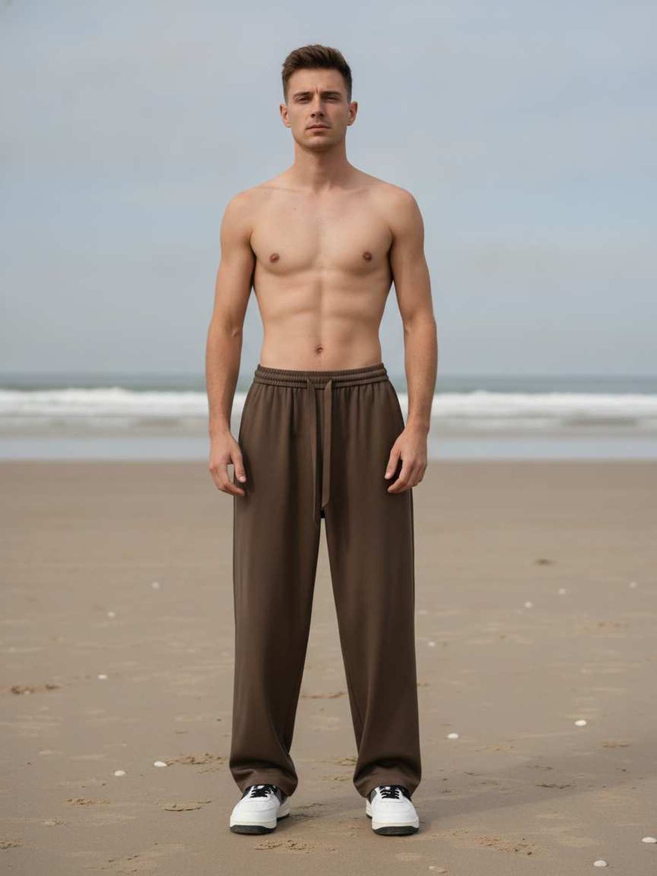 Pantalon casual homme tendance, droit, coton, antifroisses