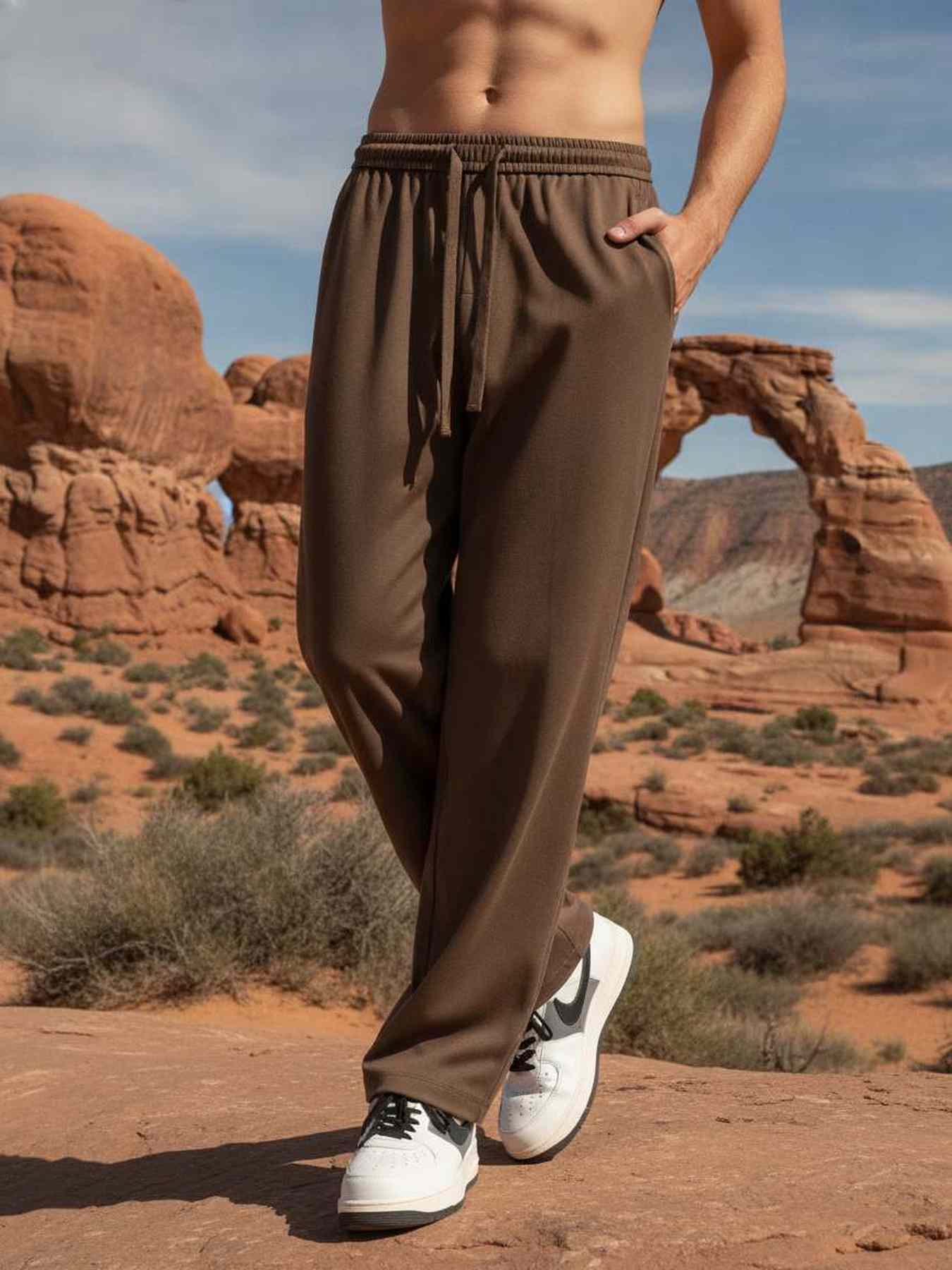 Pantalon casual homme décontracté en velours côtelé ajusté antirides