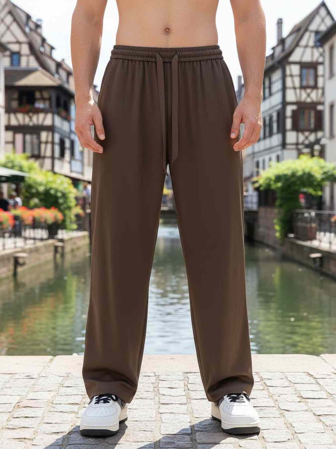 Pantalon décontracté homme, coupe droite