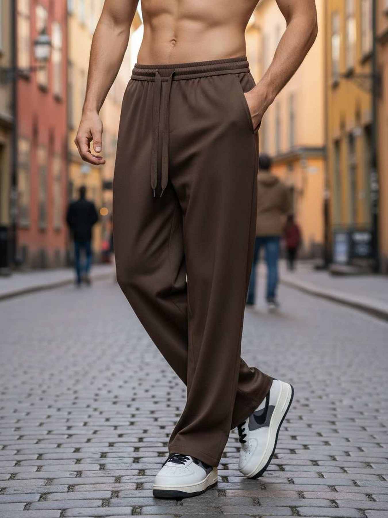 Pantalon décontracté homme, coupe droite