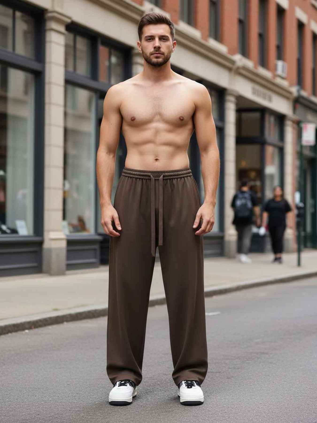Pantalon décontracté homme, coupe droite