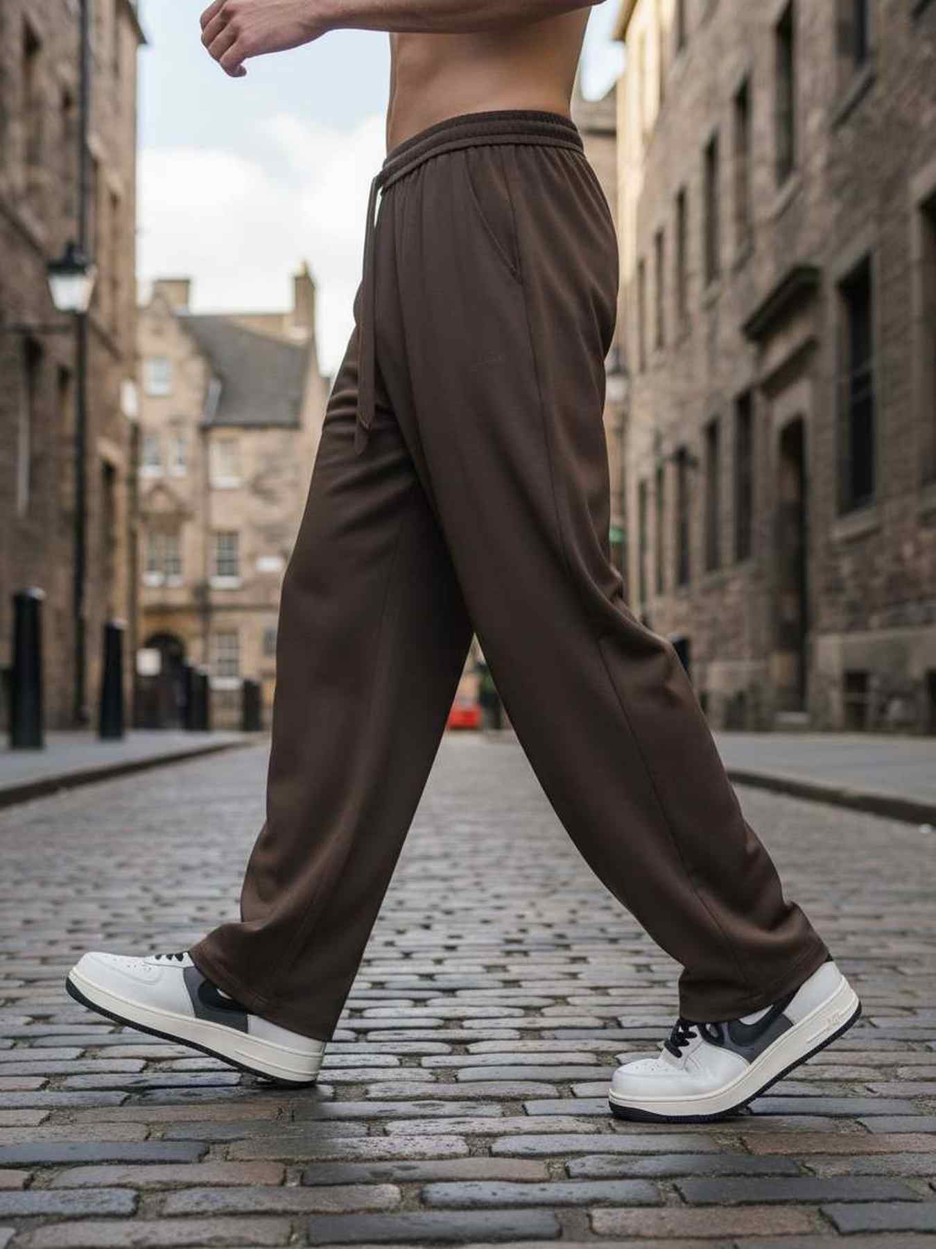 Pantalon casual homme tendance, droit, velours côtelé, ajusté, 9 po