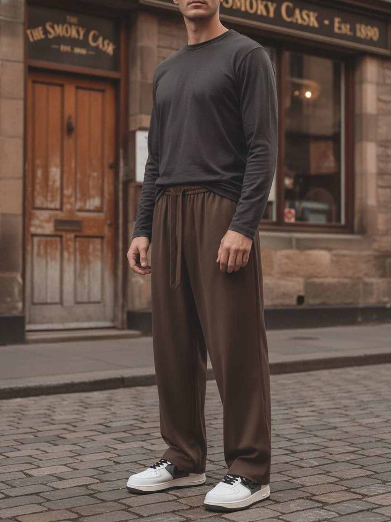 Pantalon casual homme décontracté en velours côtelé ajusté antirides
