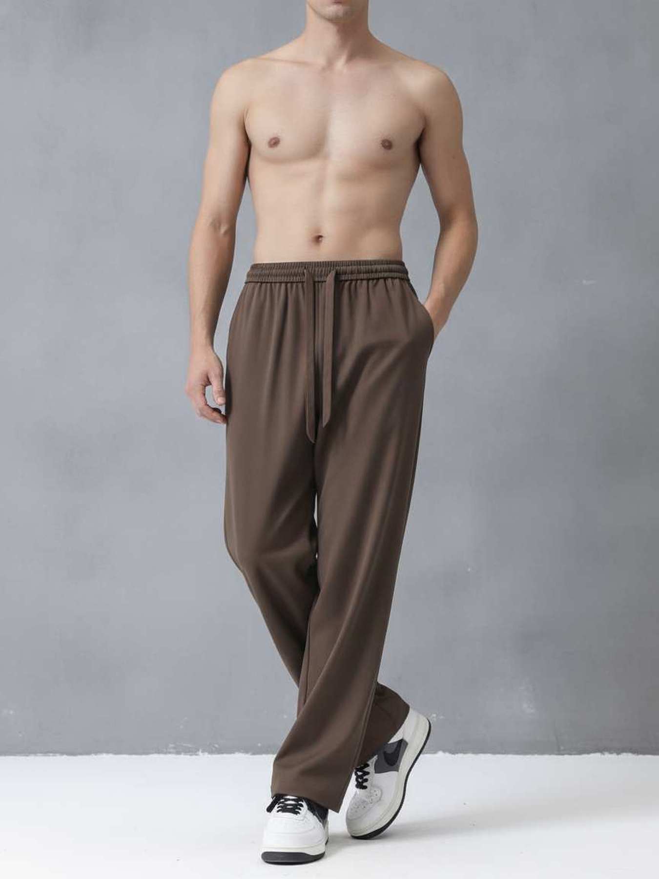 Pantalon casual homme tendance jambe droite