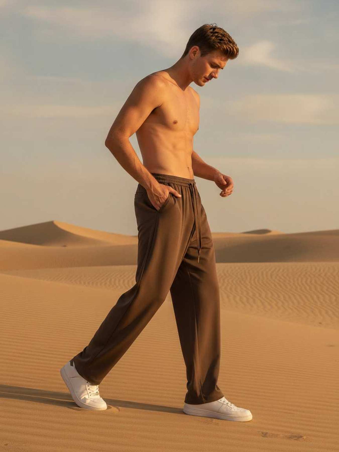 Pantalon casual tendance homme, long, droit, velours côtelé, ajusté, anti-froissure