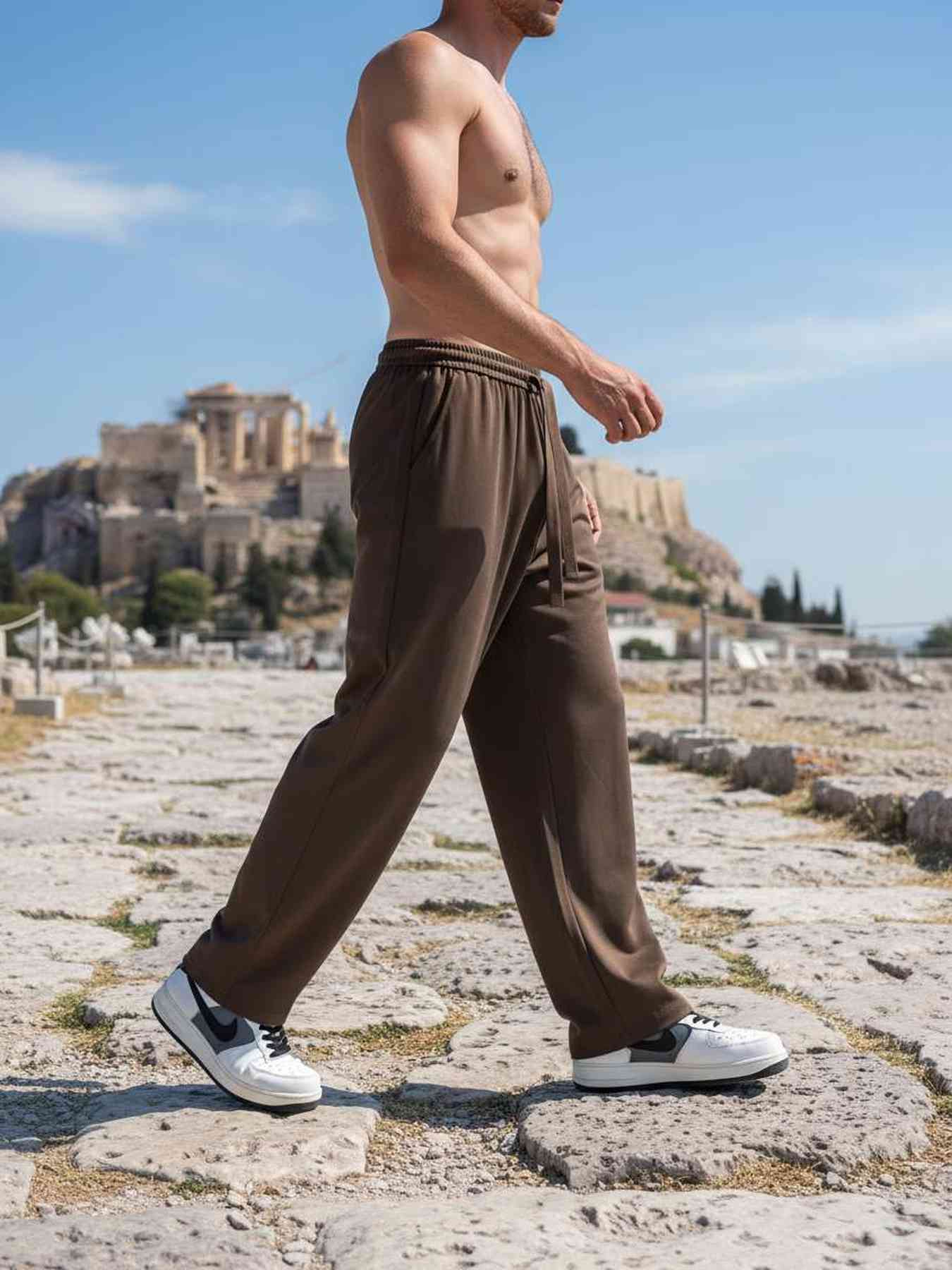 Pantalon casual homme tendance, droit, coton, antifroisses