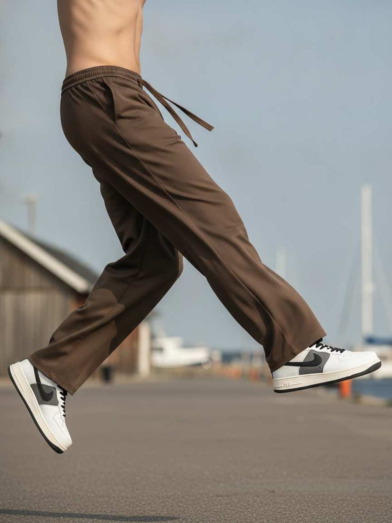 Pantalon décontracté homme tendance jambe droite 9po