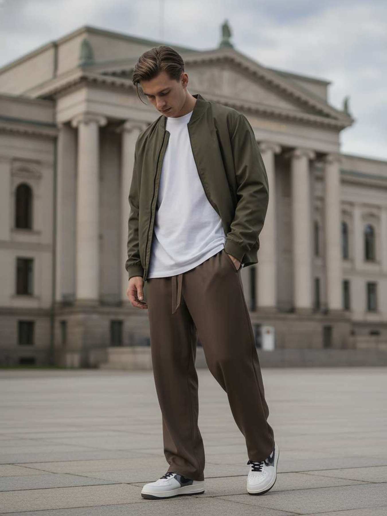 Pantalon casual tendance homme, long, droit, velours côtelé, ajusté, anti-froissure