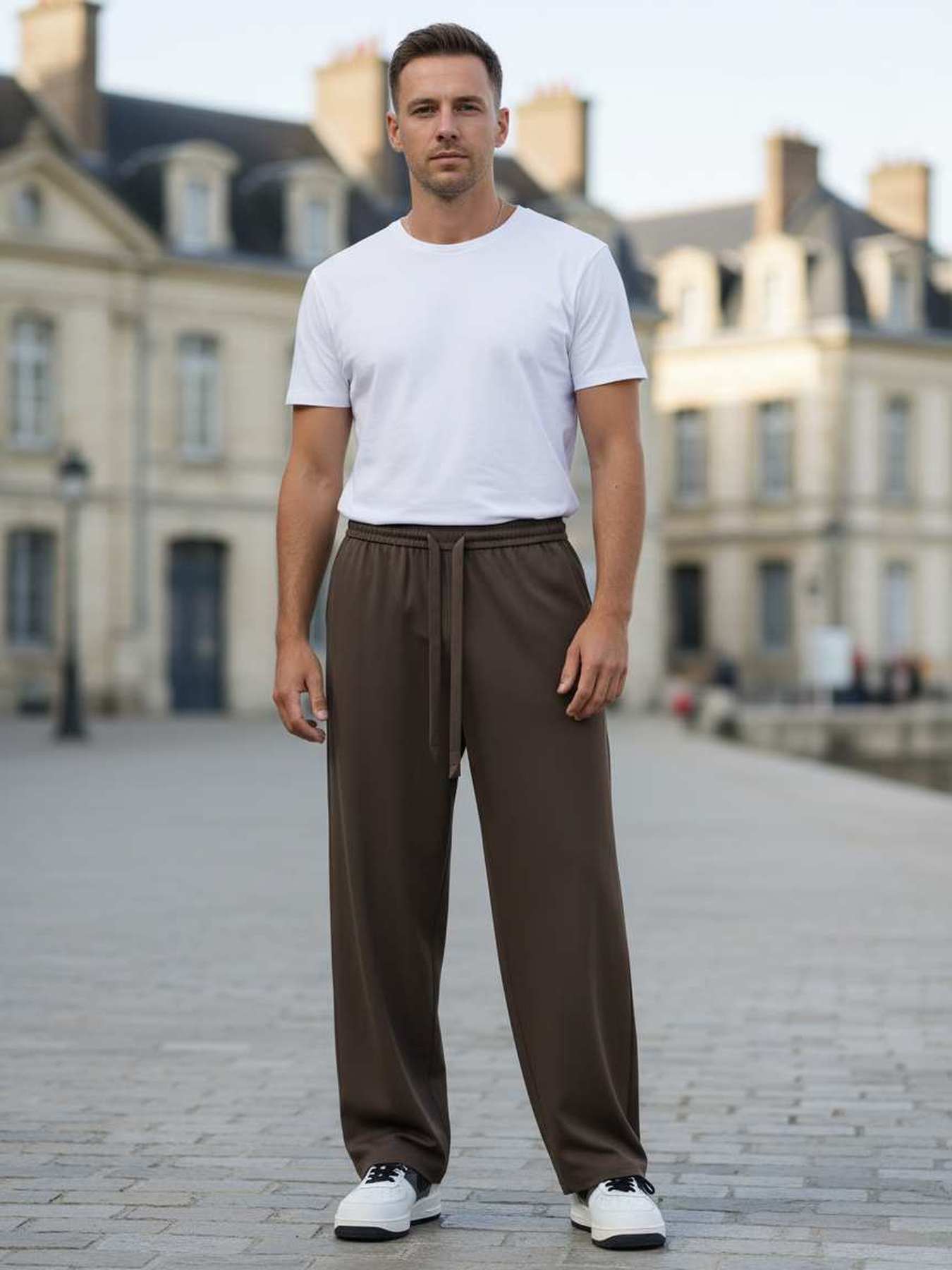 Pantalon casual homme décontracté en velours côtelé ajusté antirides