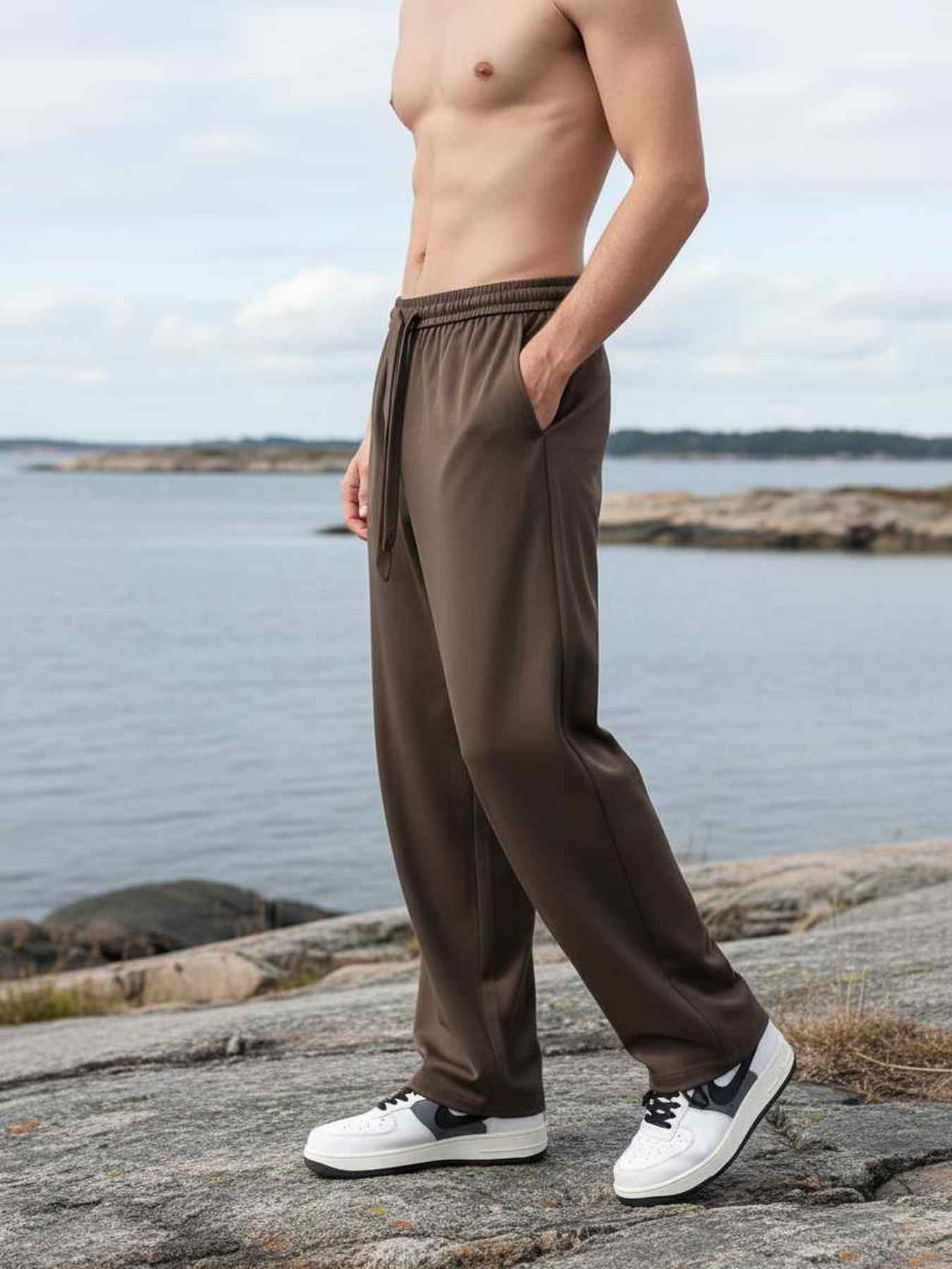 Pantalon casual homme tendance, longueur régulière, coton corduroy