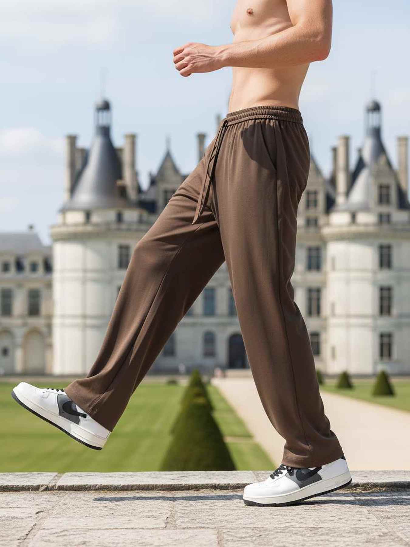 Pantalon homme tendance corduroy droit antirides 9 pouces