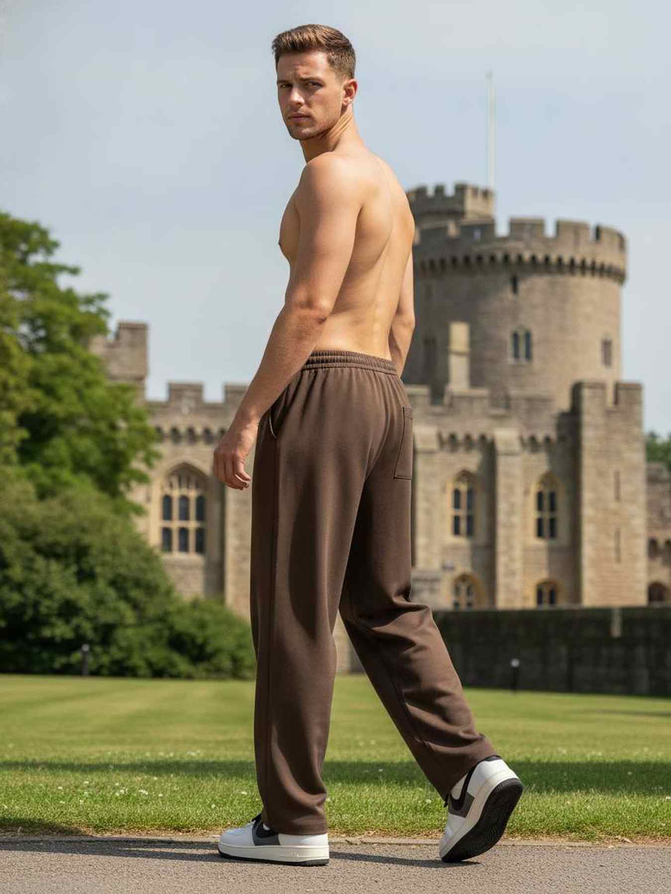 Pantalon décontracté homme, coupe droite
