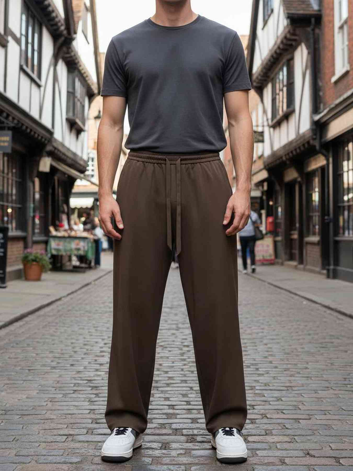 Pantalon décontracté homme, corduroie, coupe droite, anti-froissement
