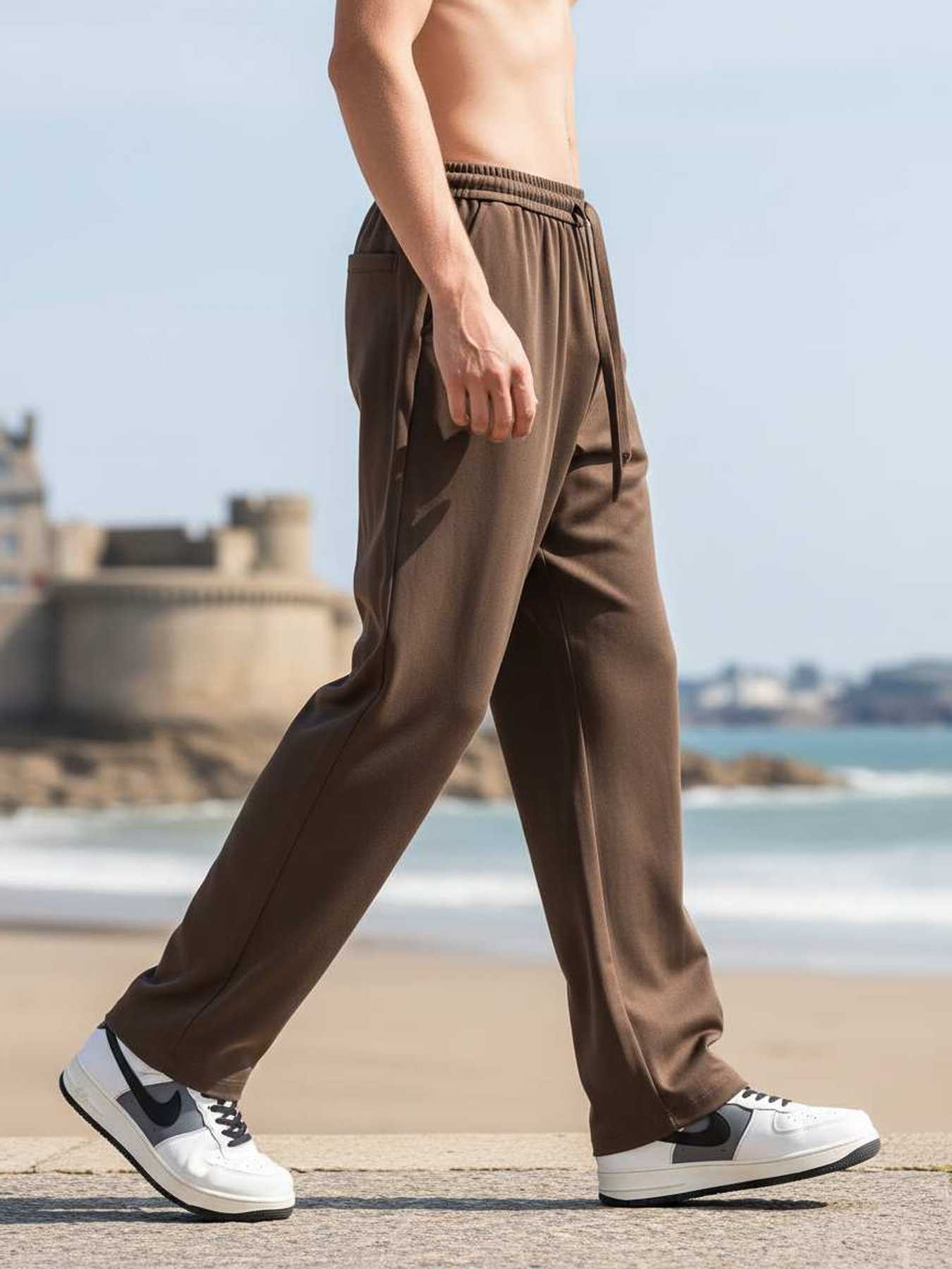 Pantalon casual homme tendance, longueur régulière, coton corduroy