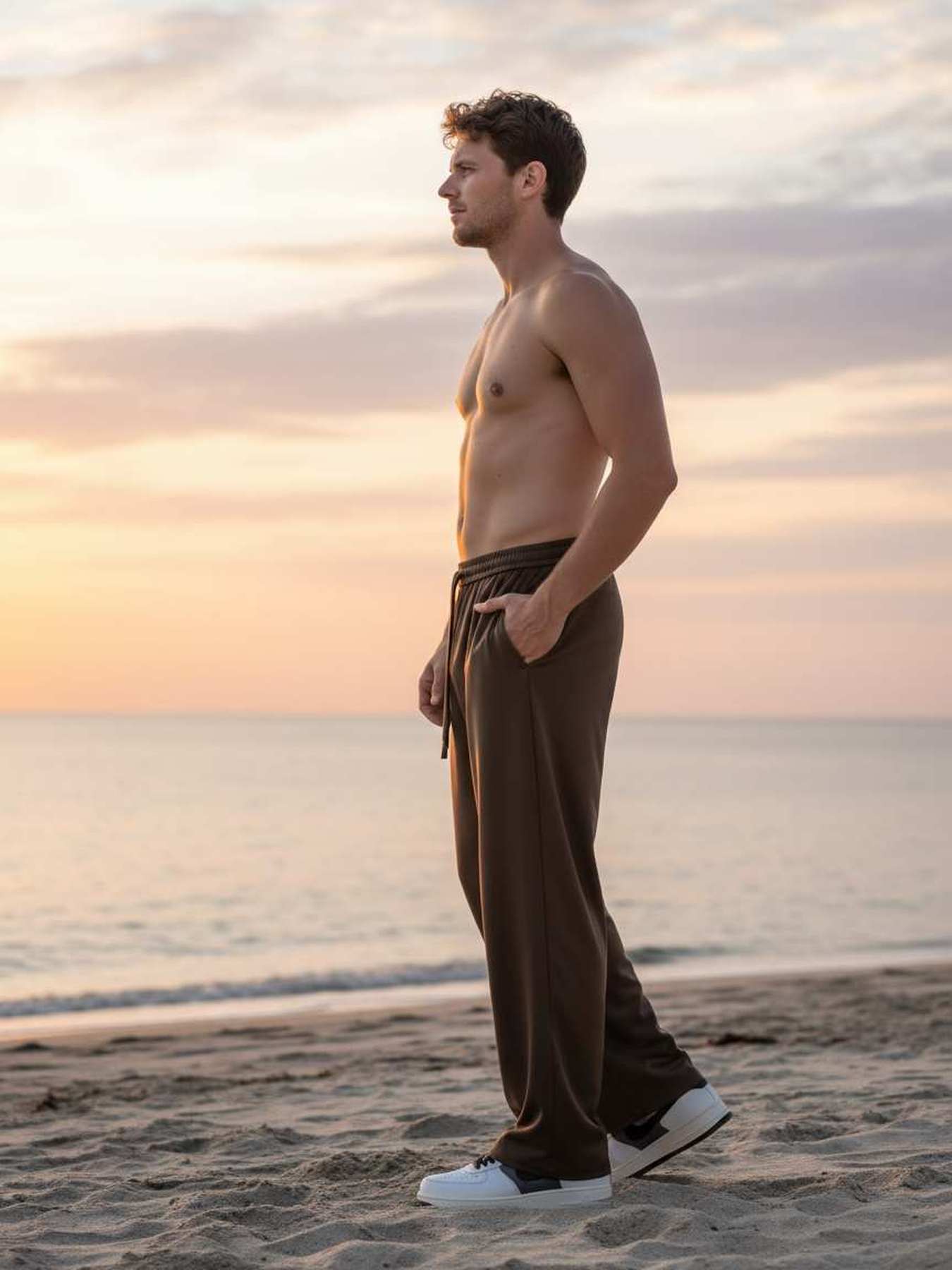 Pantalon décontracté homme, corduroie, coupe droite, anti-froissement