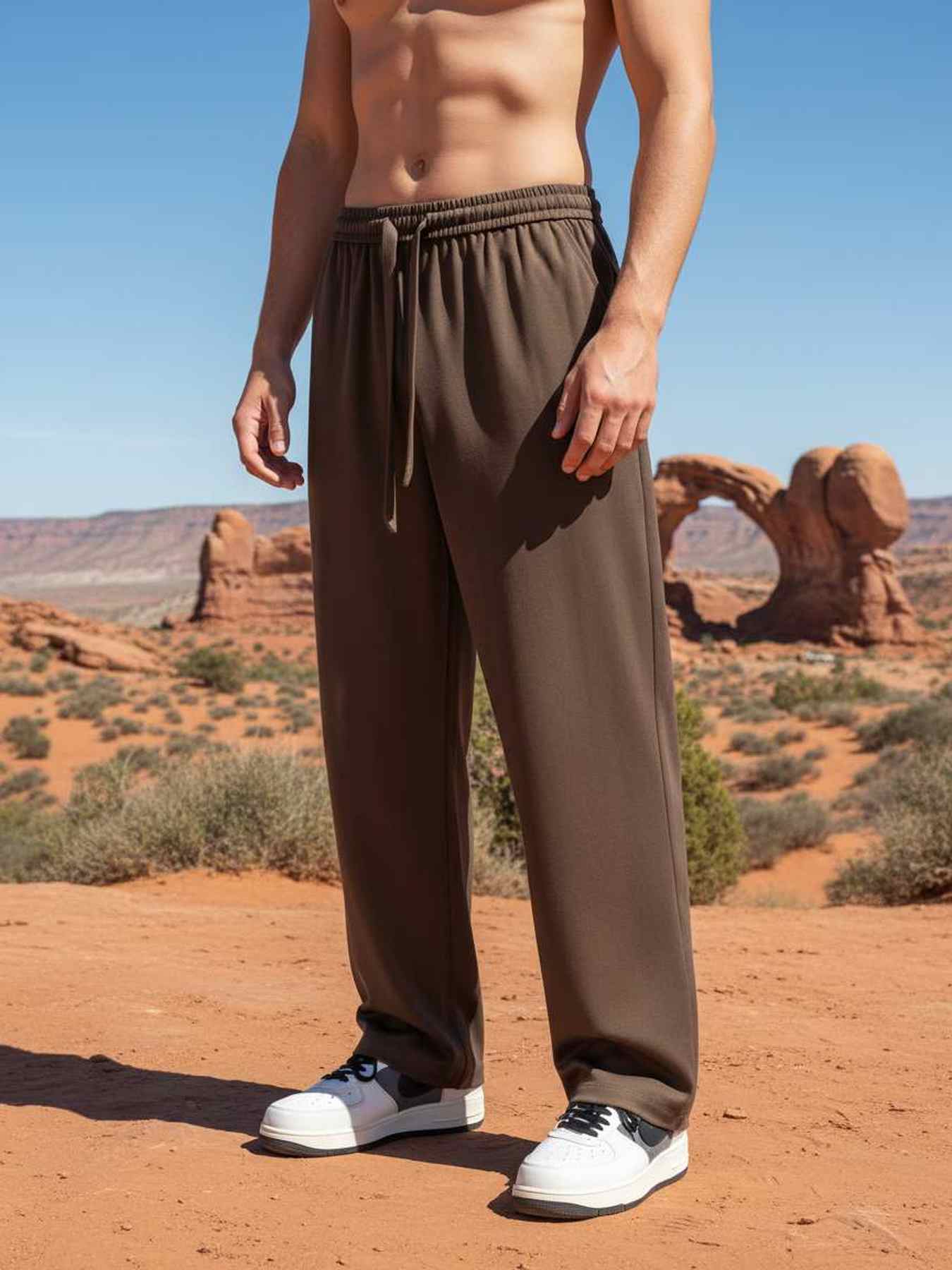 Pantalon casual homme tendance jambe droite