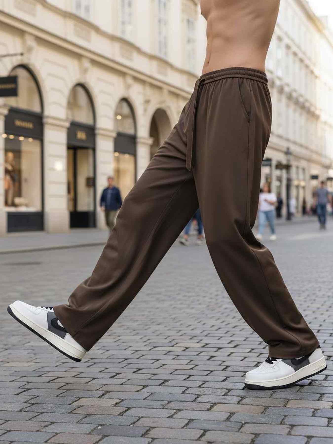Pantalon casual homme tendance jambe droite