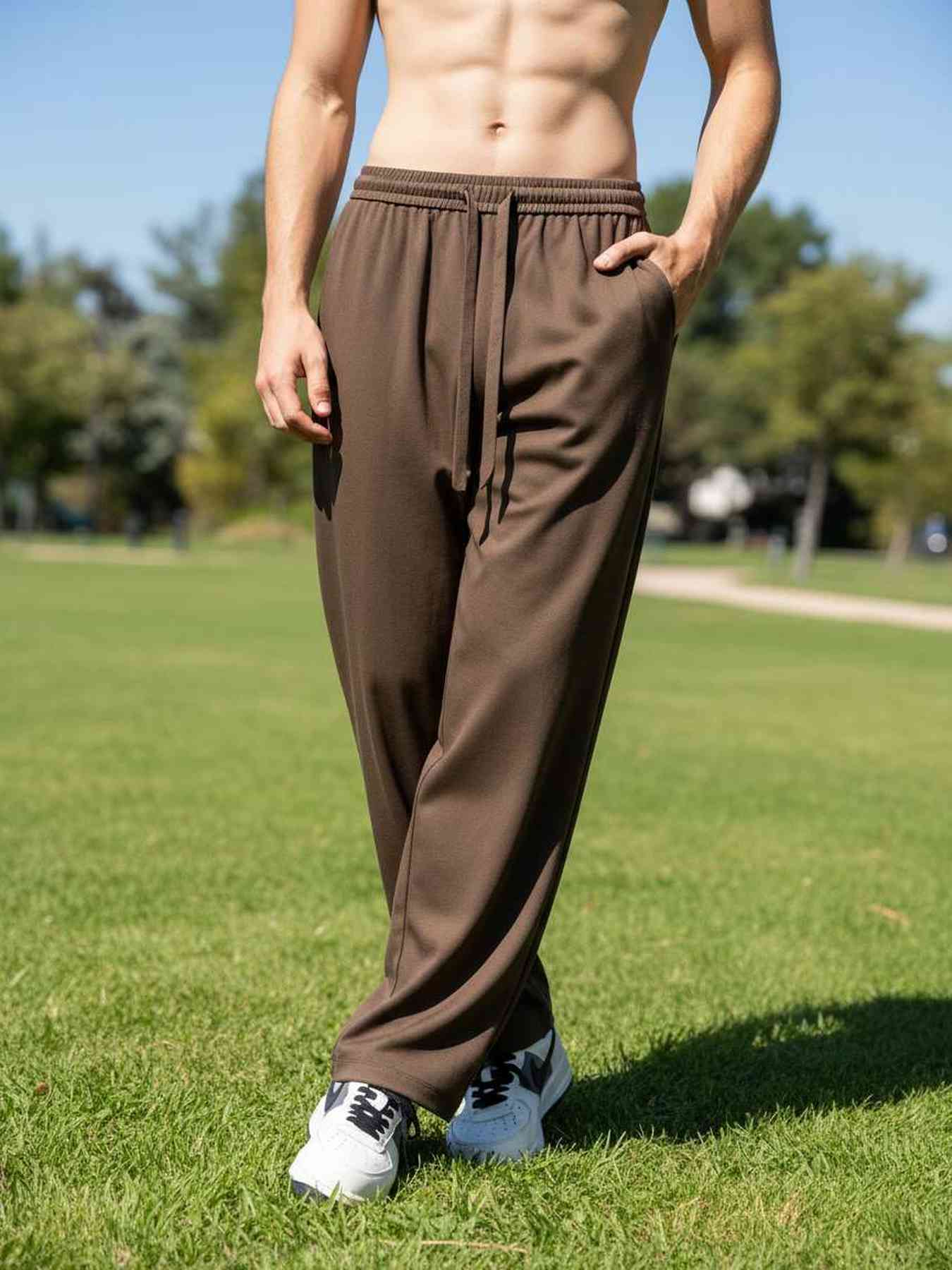 Pantalon décontracté homme, corduroie, coupe droite, anti-froissement