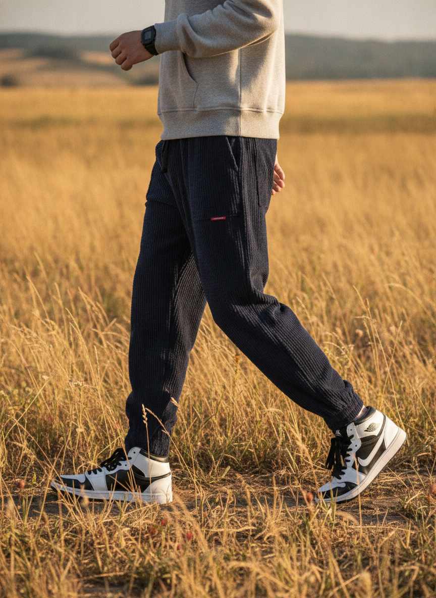 Pantalon casual homme tendance, droit, coton, antifroisses