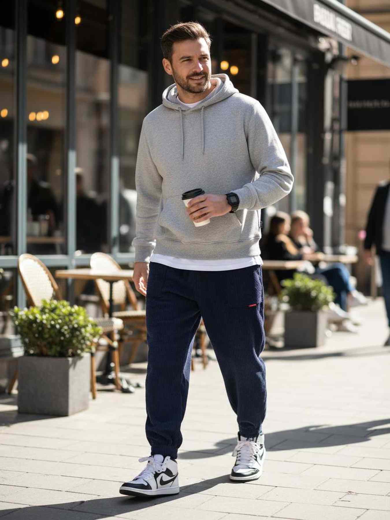 Pantalon casual homme tendance cordon