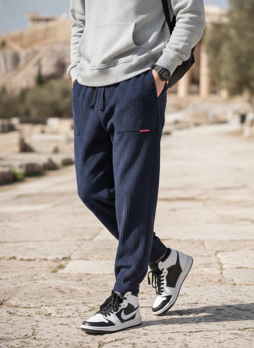 Pantalon casual homme tendance corduroy ajusté