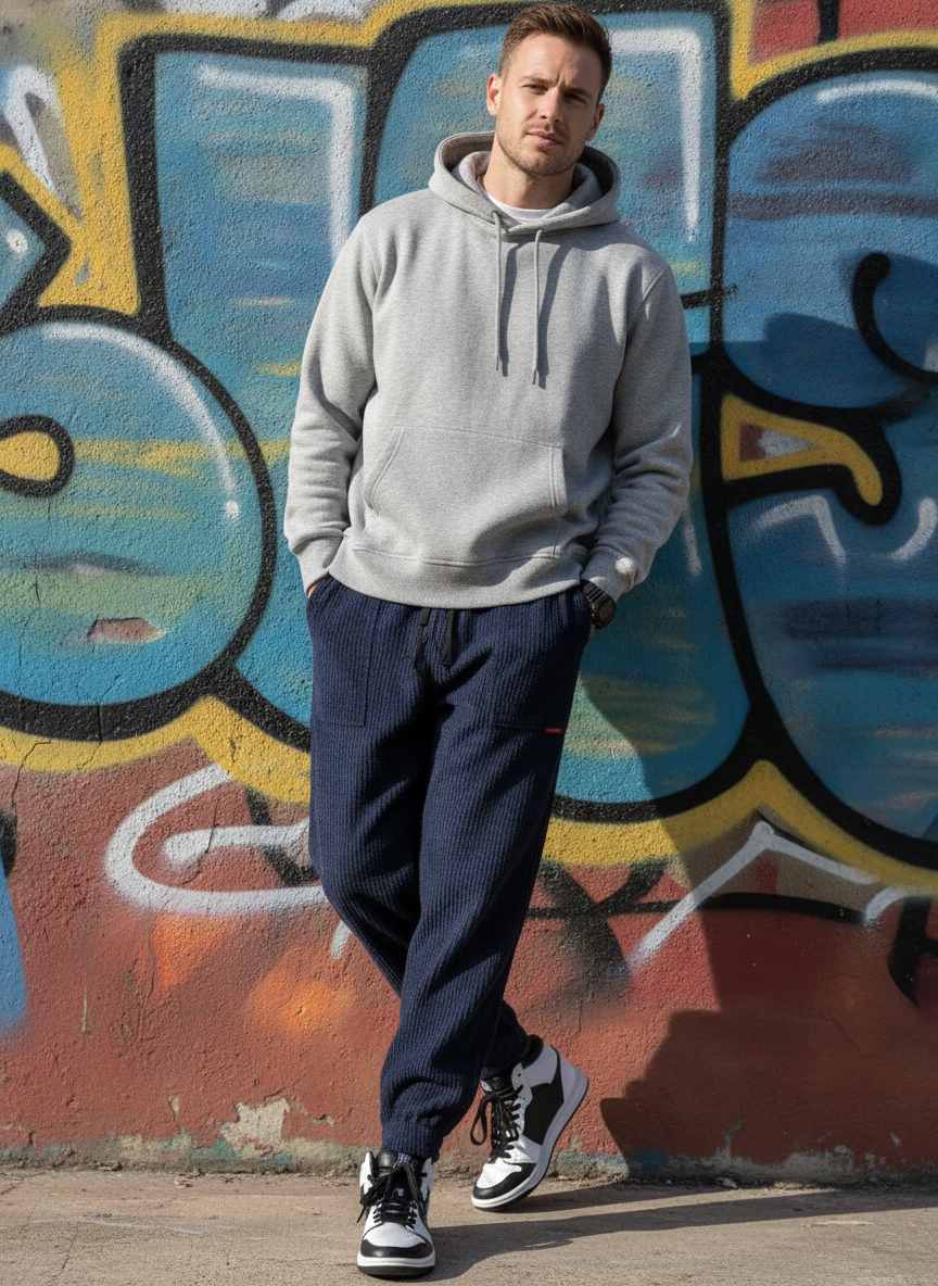 Pantalon décontracté homme, coupe droite